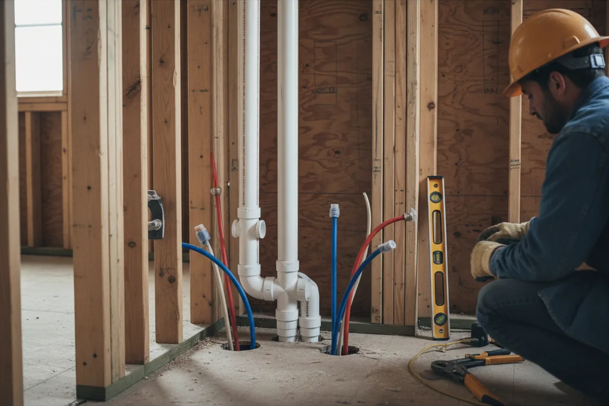 Drain and supply rough-in during Leak Detection in North Salt Lake