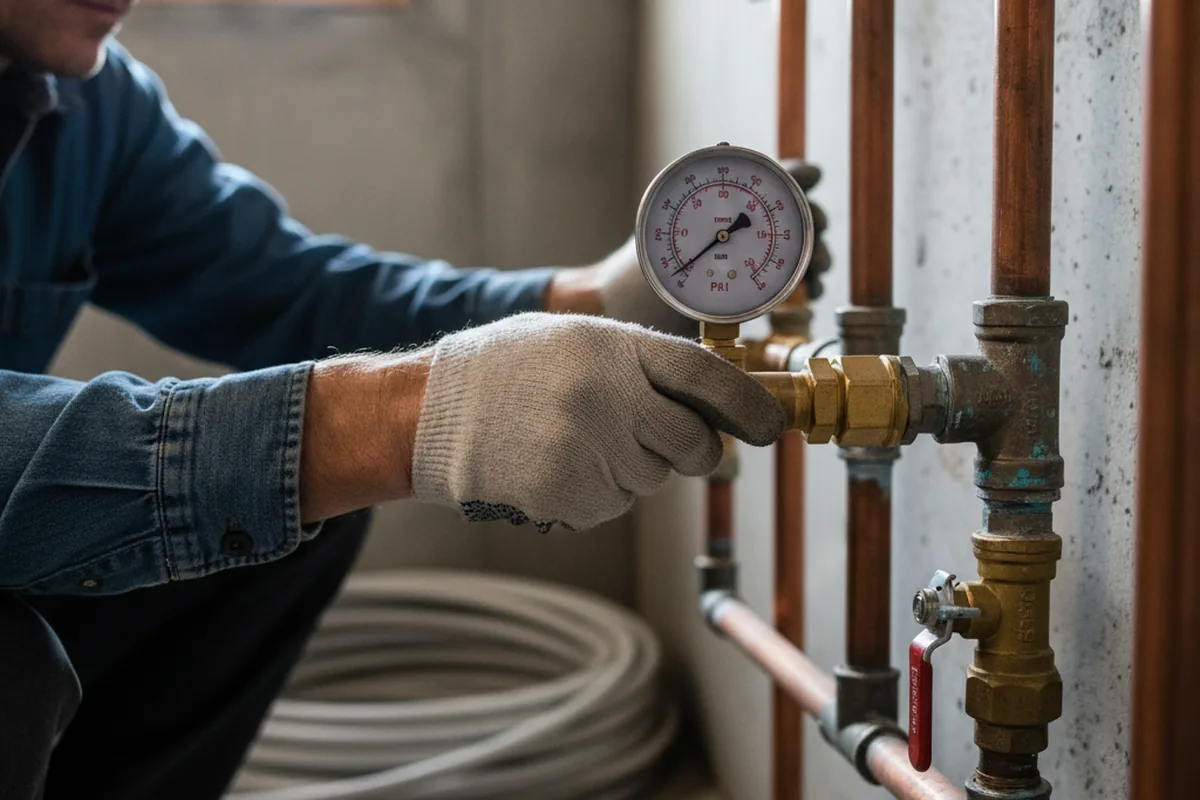 Pressure testing a repaired line during Water Line Repair in North Salt Lake